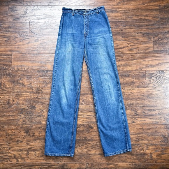 Levi’s • vintage 1970s Plowboy jeans high waist wide leg thrashed faded 70s - Picture 2 of 12